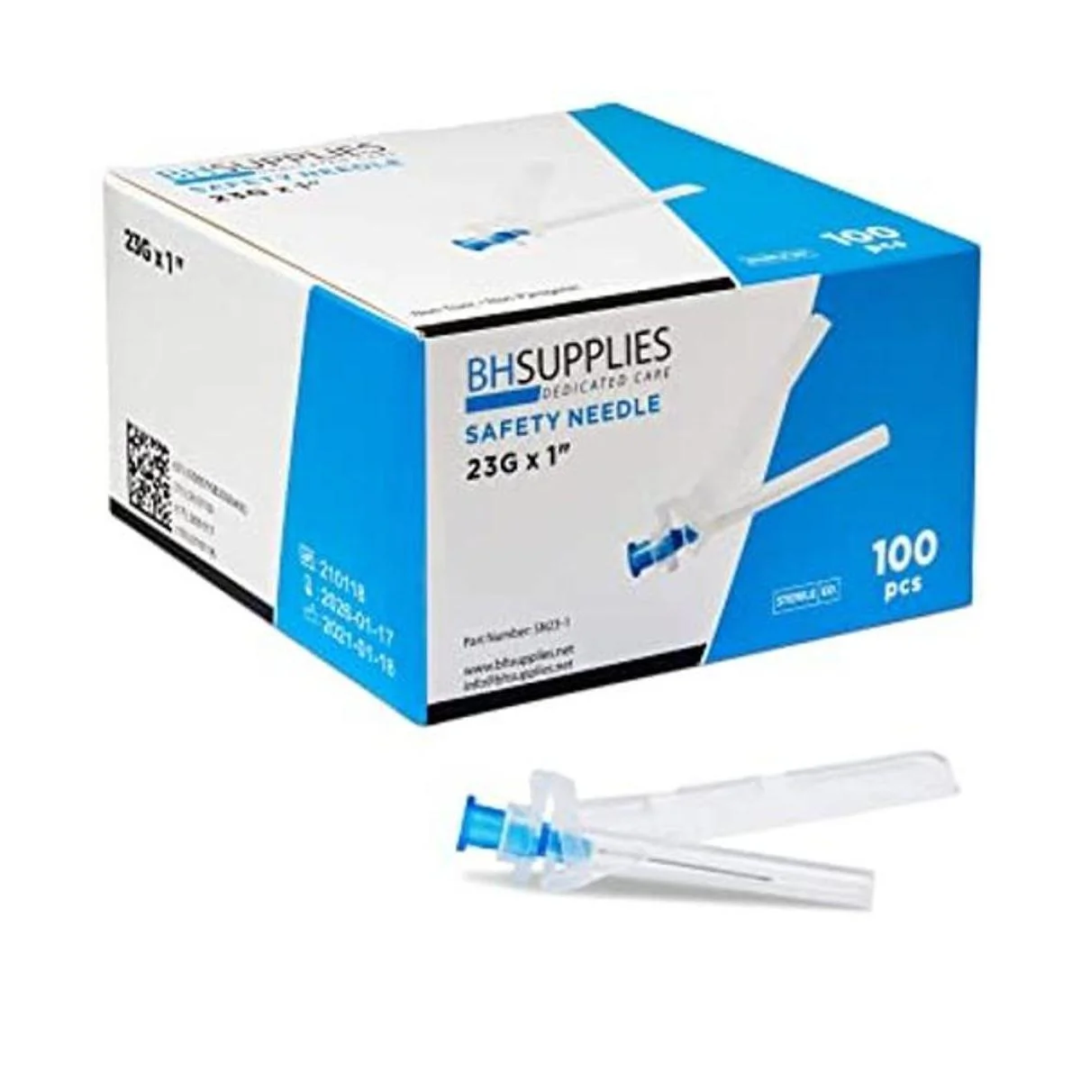 BH SUPPLIES Aguja de seguridad 23G x 1 caja de 100_1
