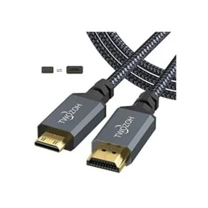 Twozoh Cable mini HDMI a HDMI de 10 pies cable trenzado_1