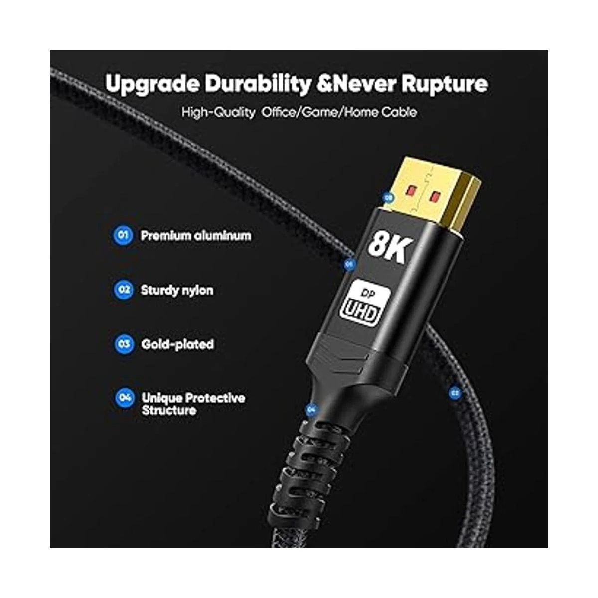 DisplayPort 1.4 con certificación VESA de 6 pies cable_6