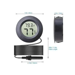 Veanic Paquete de 2 mini higrómetro digital redondo_2