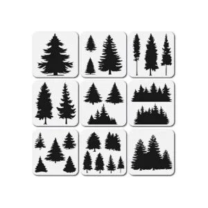 Stencil Stop Pine and Abeto Stencil Set Plantillas_1