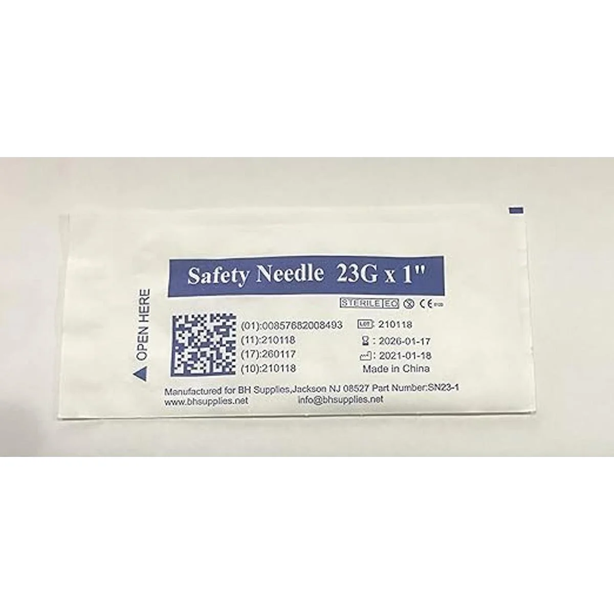 BH SUPPLIES Aguja de seguridad 23G x 1 caja de 100_3