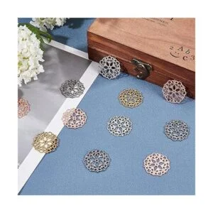 PH PandaHall 6 colores 60pcs flor filigrana conector_4