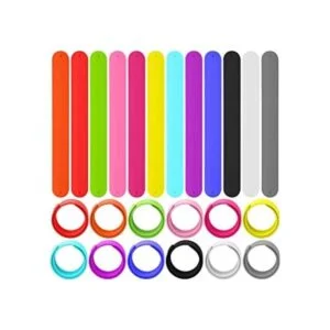 Bercoor 24 pulseras de silicona de arco iris 12 colores_1