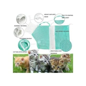Bolsa de baño para gatos con red de ducha para gatos y_4
