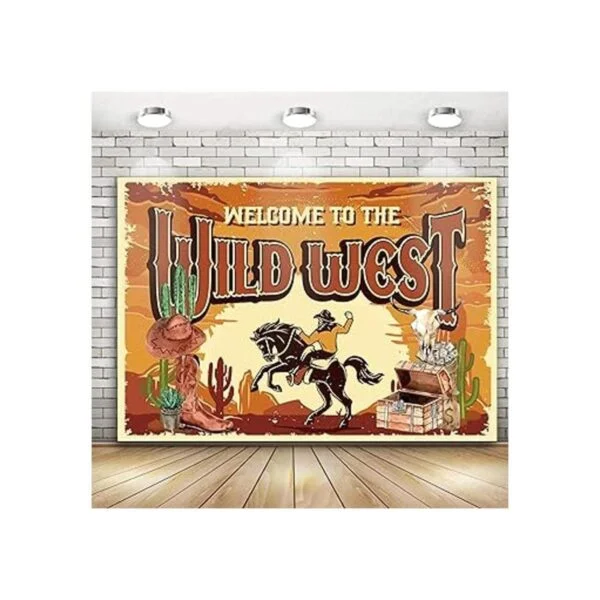 Western Backdrop Banner Horses Birthday for Boy Girl_2
