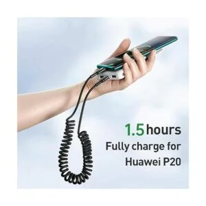 Cable USB tipo C en espiral cable USB C a USB C 6 pies_4