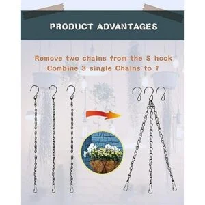 Paquete de 3 ganchos de techo para plantas colgantes con_3