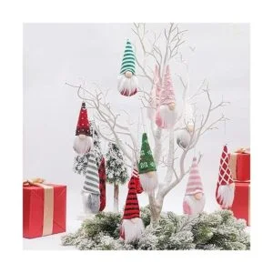 Juego de 3 adornos de Navidad de gnomos adornos de árbol_3