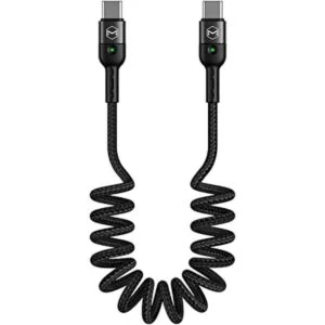 Cable USB tipo C en espiral cable USB C a USB C 6 pies_1