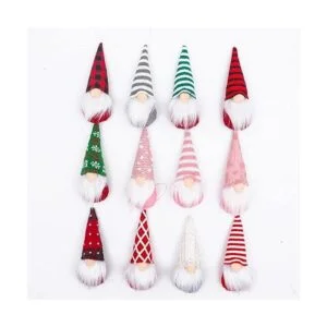 Juego de 3 adornos de Navidad de gnomos adornos de árbol_7