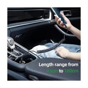 Cable USB tipo C en espiral cable USB C a USB C 6 pies_3