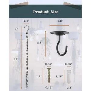 Paquete de 3 ganchos de techo para plantas colgantes con_4