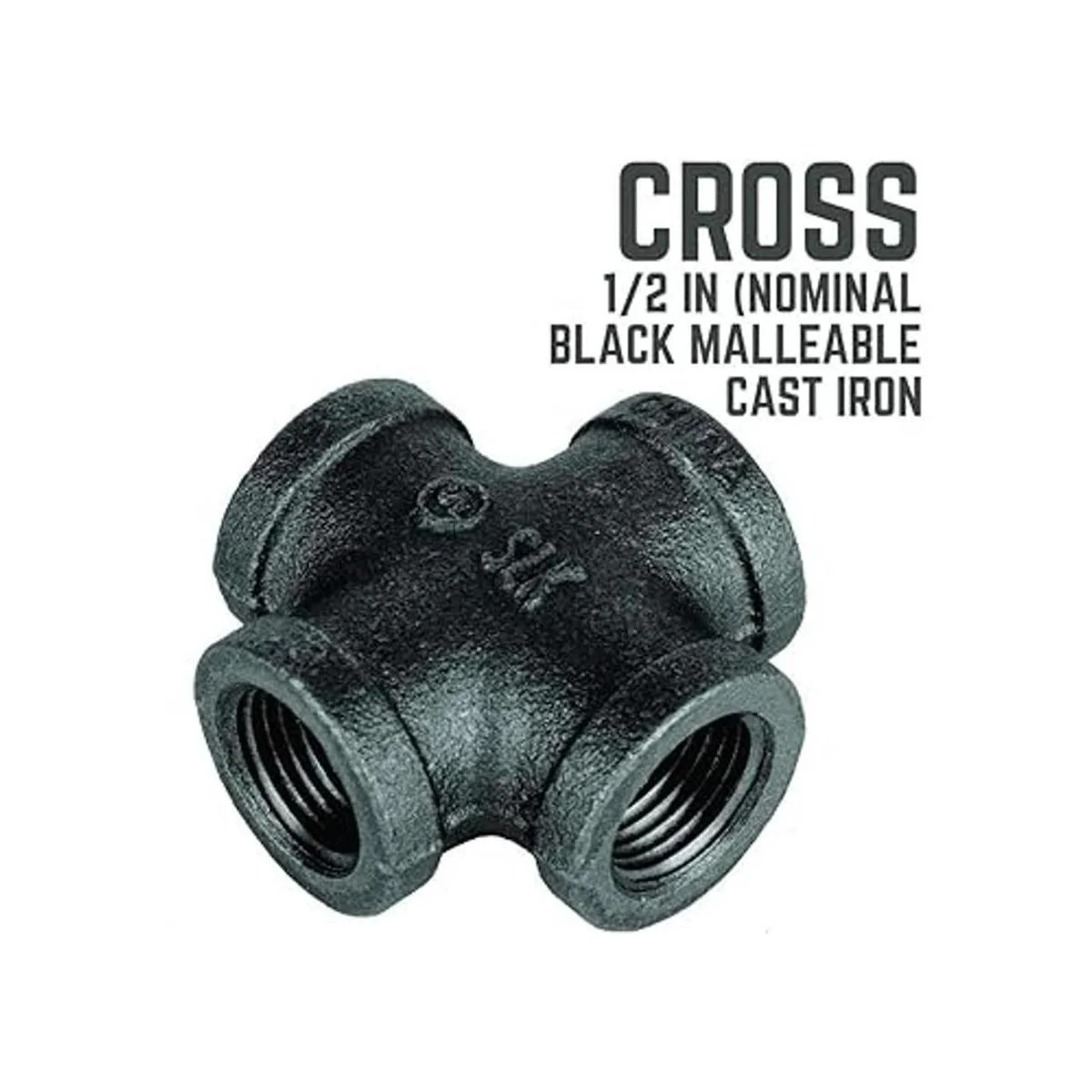 PIPE DCOR Cruz de hierro maleable negro de 12 pulg. 4_3