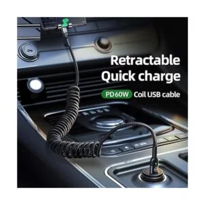 Cable USB tipo C en espiral cable USB C a USB C 6 pies_7