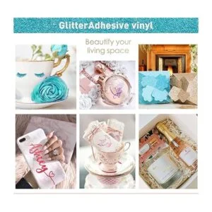 Heflashor Vinilo adhesivo con purpurina para manualidades_2