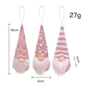 Juego de 3 adornos de Navidad de gnomos adornos de árbol_4