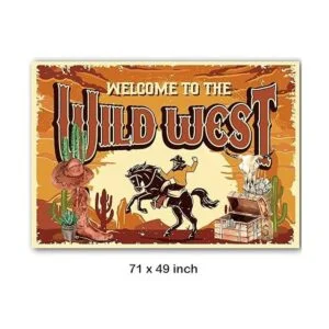 Western Backdrop Banner Horses Birthday for Boy Girl_3
