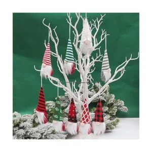 Juego de 3 adornos de Navidad de gnomos adornos de árbol_2