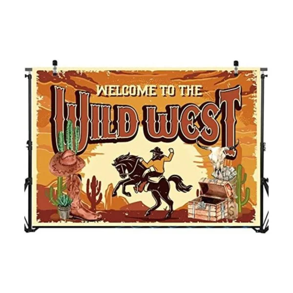 Western Backdrop Banner Horses Birthday for Boy Girl_1