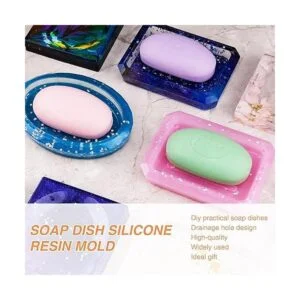 NiArt Jabonera de resina epoxi Kit de molde de silicona 3_4