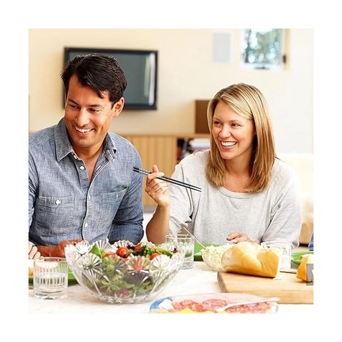 Palillos reutilizables estilo japonés ligero 2 pares de_6