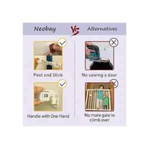 Neobay Pestillo ajustable para mascotas para puerta con_4