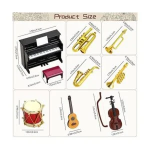 Dollhouse Juego de instrumentos musicales en miniatura en_2