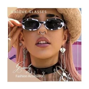 Gemily Gafas de sol verdes de moda para fiesta gafas de_7