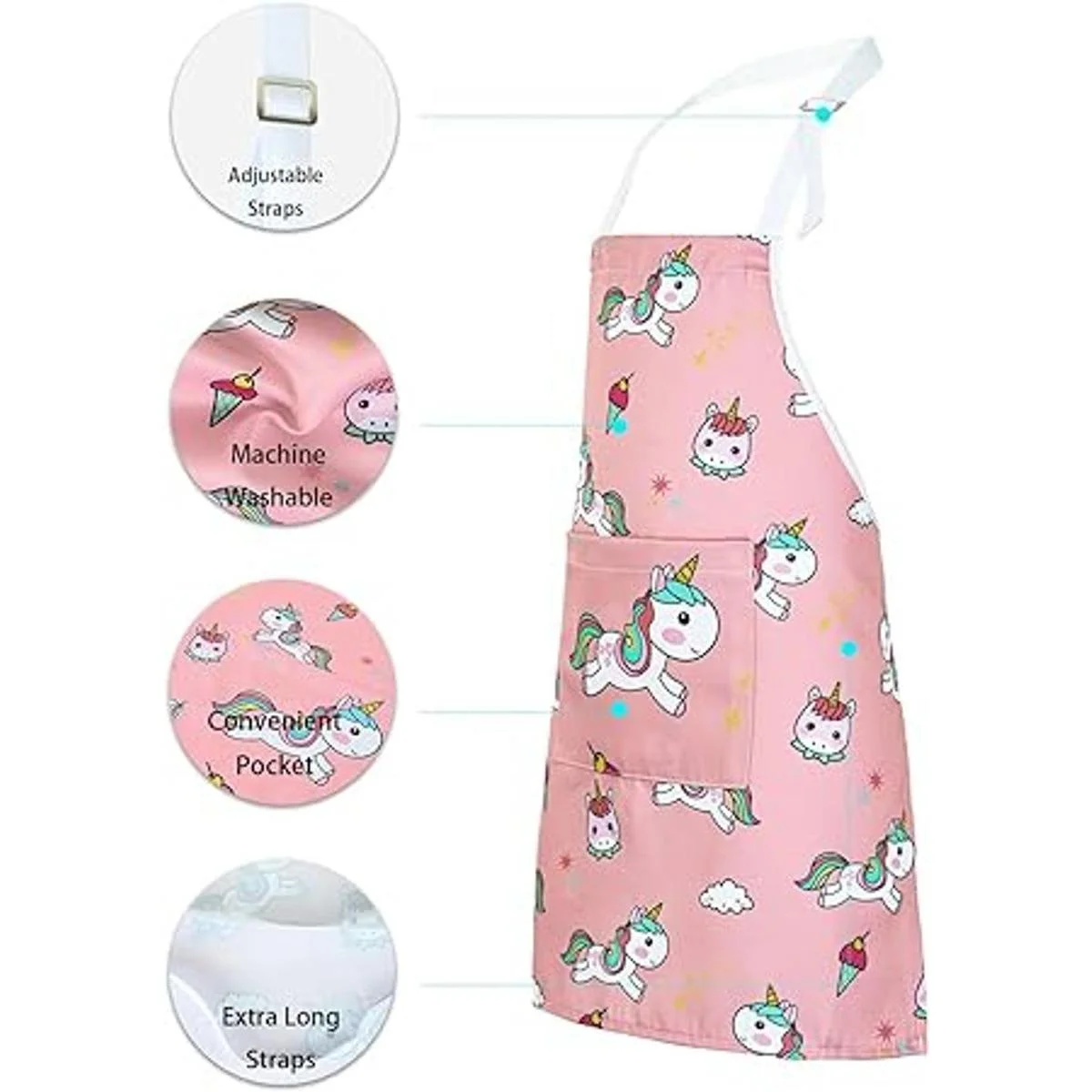 RosieLily Delantal infantil para niñas unicornio delantal_3