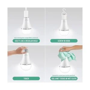 Bombilla LED recargable de emergencia con gancho se_4