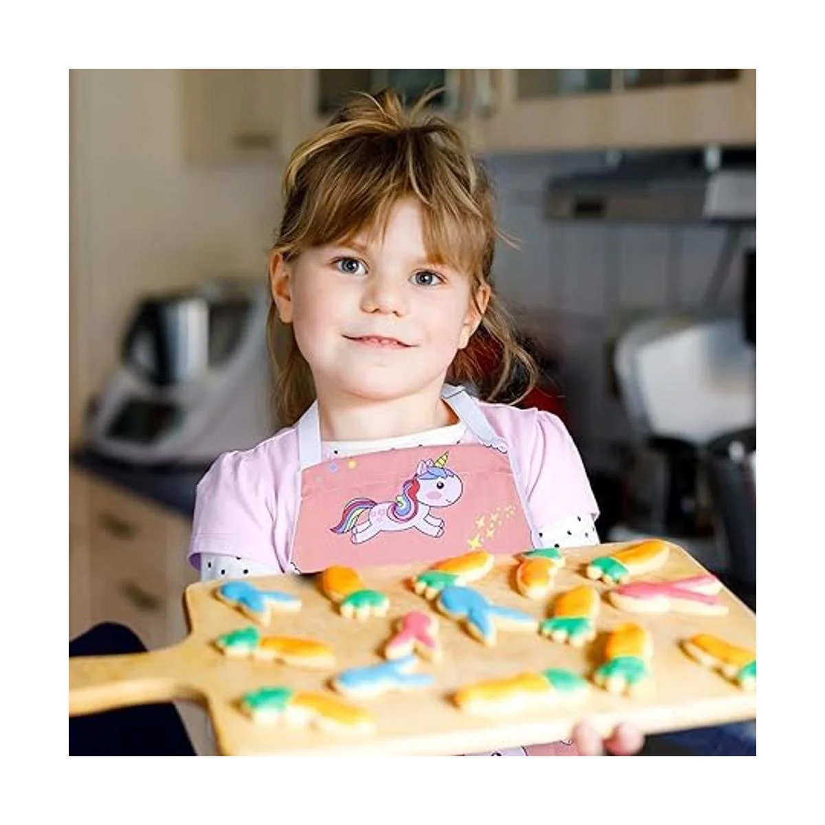 RosieLily Delantal infantil para niñas unicornio delantal_6