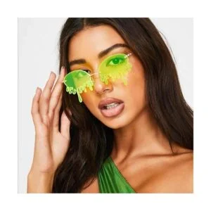 Gemily Gafas de sol verdes de moda para fiesta gafas de_1
