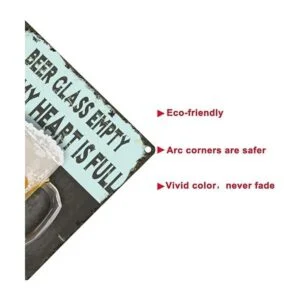 Cartel de metal de 3.1 x 4.7 in con texto en inglés Keep_3