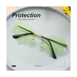 Gemily Gafas de sol verdes de moda para fiesta gafas de_5