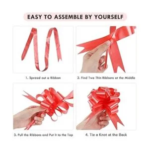 GWHOLE 60 lazos de cinta roja de 5 pulgadas para envolver_3