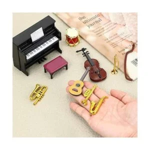 Dollhouse Juego de instrumentos musicales en miniatura en_4