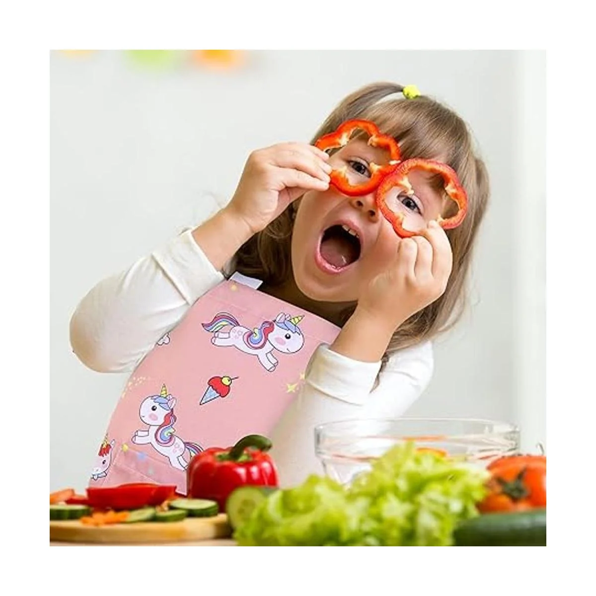 RosieLily Delantal infantil para niñas unicornio delantal_7