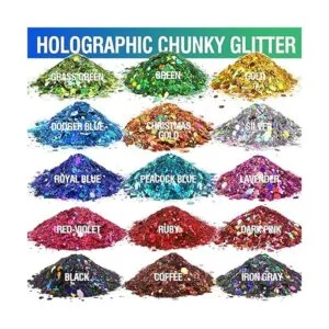 Brillantina gruesa holográfica 15 colores para_2