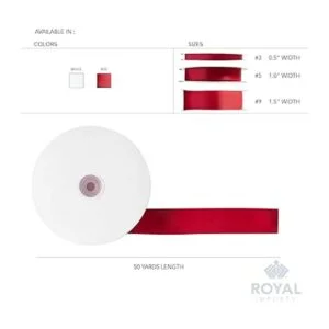 Cinta de tela de satén rojo de doble cara 1 12 pulgadas_6