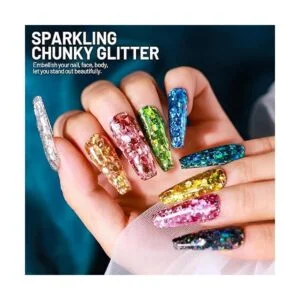 Brillantina gruesa holográfica 15 colores para_5