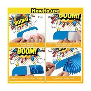 Juego de 10 centros de mesa con temática de héroe centro_4