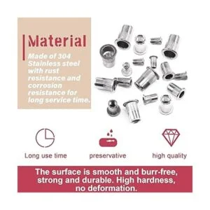 Hilitchi Tuercas de remache roscadas de acero inoxidable_3