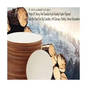 WLIANG 50 círculos de madera de 4 pulgadas para_6