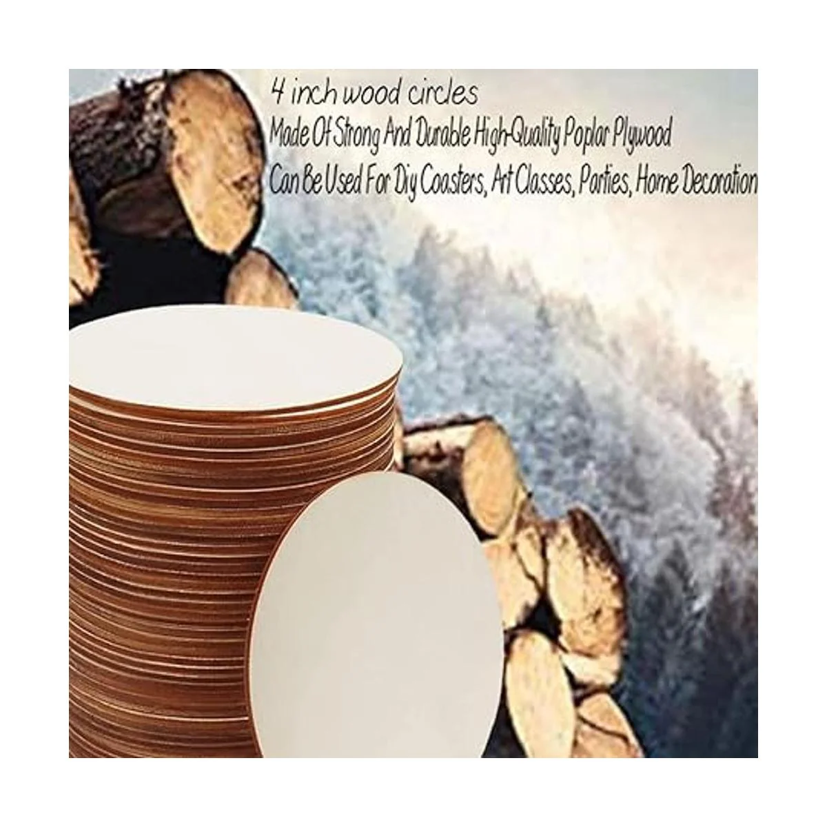 WLIANG 50 círculos de madera de 4 pulgadas para_6