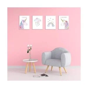 Arte de pared de unicornio en acuarela decoración de_2