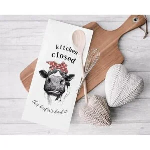 Seliem Divertida toalla de cocina de vaca de granja_5