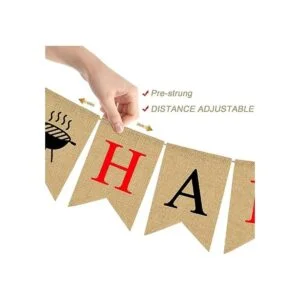 Pudodo Cartel de yute con diseño de arpillera de feliz_4