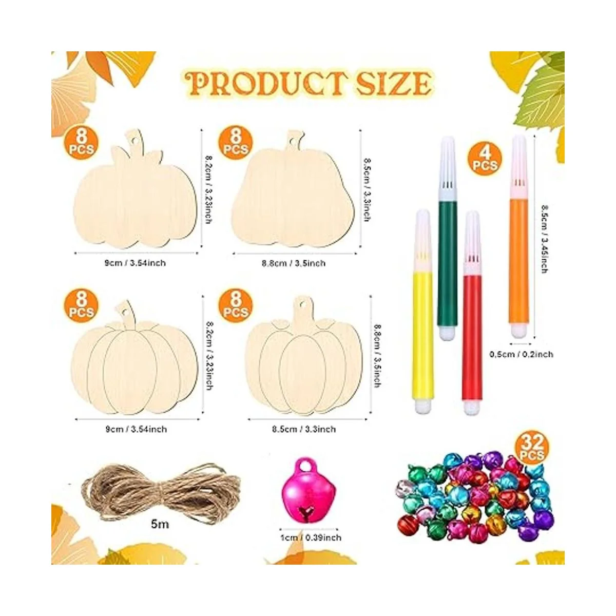 32 recortes de calabaza de madera de Acción de Gracias_6