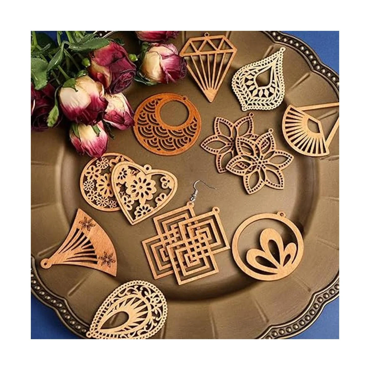 Kit de fabricación de aretes colgantes de madera africana_5